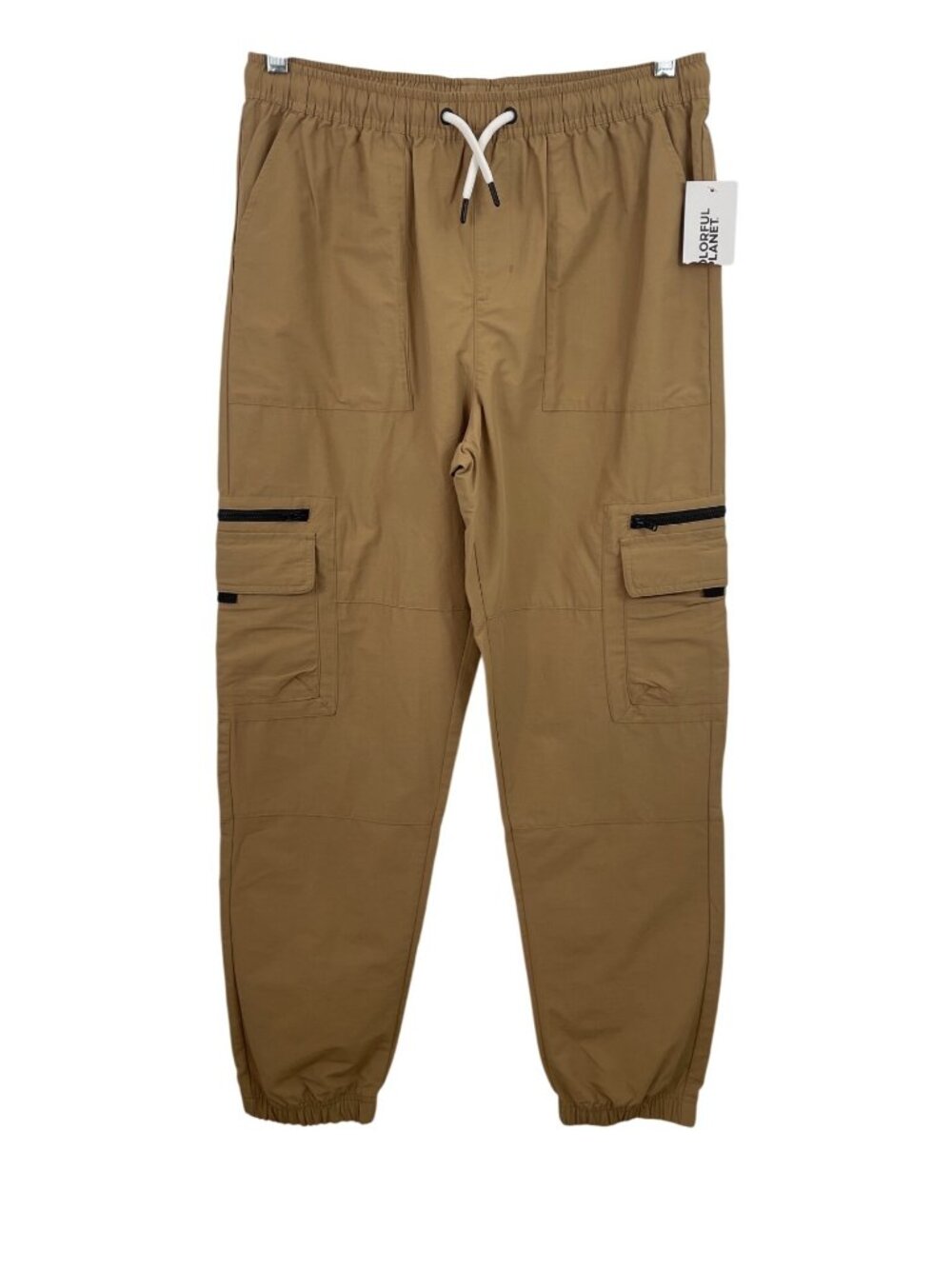 Colorful Planet Brown Cargo Pants Elastic Drawstring Waist Joggers Boys XXL